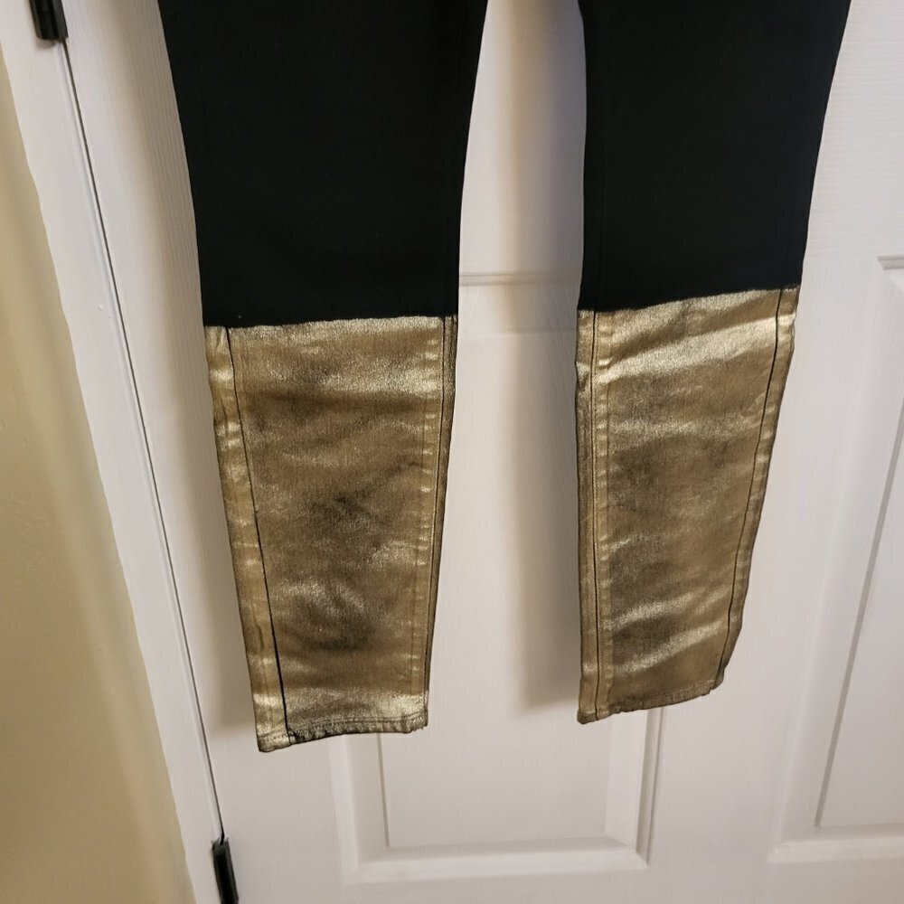 Paige Black Gold Coated Verdugo Skinny Jeans SIZE:27 NWT - Picture 7 of 9